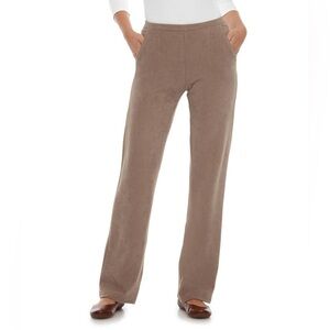 LL Bean soft khaki Perfect Fit Knit Cords, Straight-Leg, Sz L